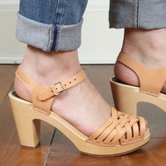 Swedish Hasbeens Shoes - NWOT- Swedish Hasbeens braided sky high clogs